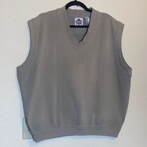 Reebok Men’s V‑Neck Sweater Vest in Taupe 💯Cotton Size XL